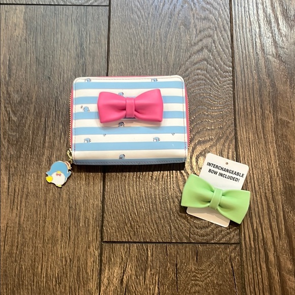Striped Tuxedo SamWallet with Pink and Green Bows - Picture 1 of 3